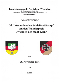 Ausschreibung Wappen der Stadt Köln am 26.11.2016
