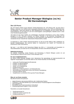 Senior Product Manager Biologics (w/m) BU