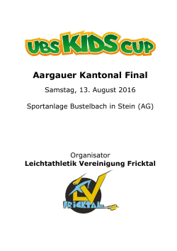 Programmheft UBS Kids Cup Kantonalfinal Aargau 2016
