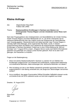 Drucksache 6/6113 - Der Abgeordnete Klaus Bartl