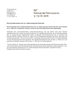 Eine Sondermarke zum 70. Geburtstag des Festivals