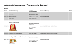 Lebensmittelwarnung.de - Warnungen im Saarland