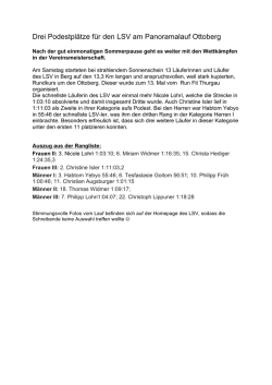Drei Podestpl&auml;tze f&uuml;r den LSV am Panoramalauf
