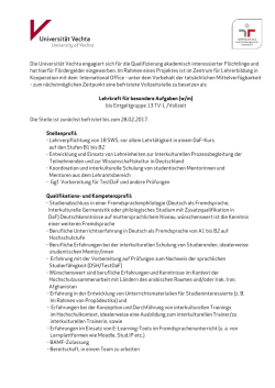 Die Universit&auml;t Vechta engagiert sich f&uuml;r die Qualifizierung