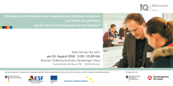 Informieren Sie sich: am 24. August 2016 &middot; 9.30 &ndash;13.00 Uhr Bremer