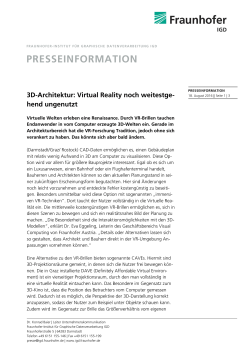 3D-Architektur: Virtual Reality noch weitestge