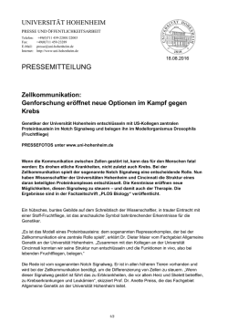 PRESSEMITTEILUNG - Universität Hohenheim
