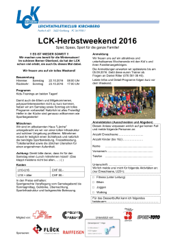 LCK-Herbstweekend 2016