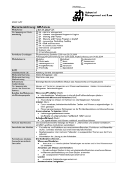 GM-Forum - an der ZHAW