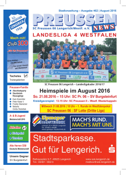 Heimspiele im August 2016