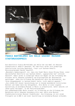 Franca Bartholomäi aus Halle gewinnt Mainzer