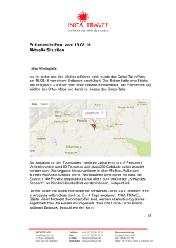 Informationen zum Erdbeben im Colca-Tal (Peru)