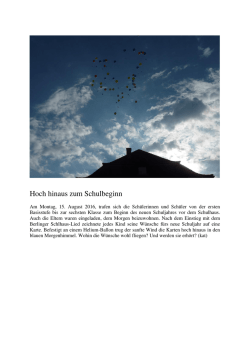 Hoch hinaus zum Schulbeginn