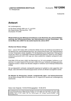 Antwort - Landtag NRW