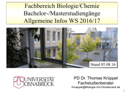 Grundmodul Biowissenschaften - Fachbereich Biologie