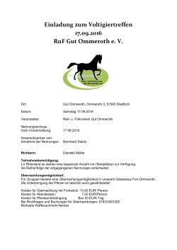 Einladung zum Voltigiertreffen 17.09.2016 RuF Gut Ommeroth e. V.