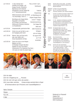 Grappa GV 2016 - Restaurant zur Rossweid
