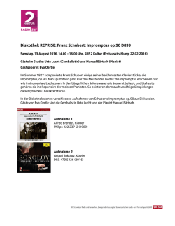 Diskothek REPRISE: Franz Schubert: Impromptus op.90 D899