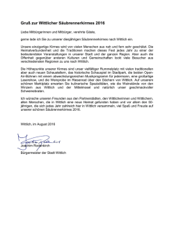 Gruß zur Wittlicher Säubrennerkirmes 2016