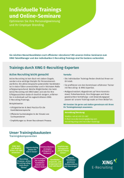 Individuelle Trainings und Online-Seminare - E