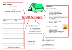Tennis Zeltlager