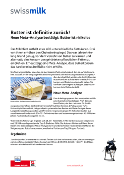 Butter ist definitiv zurück! Neue Meta-Analyse bestätigt