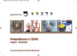 Kurse im 2. Halbjahr 2016