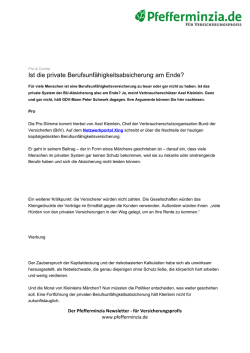 Ist die private Berufsunf&auml;higkeitsabsicherung am