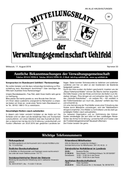 KW 33-2016 - Verwaltungsgemeinschaft Uehlfeld