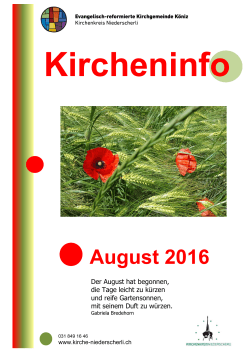 August 2016 - Kirchenkreis Niederscherli