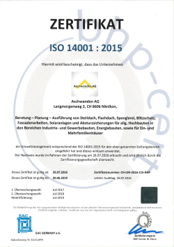 Zertifikat 14001