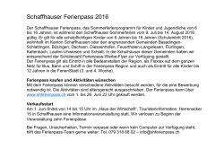 Schaffhauser Ferienpass 2016 - Basadingen