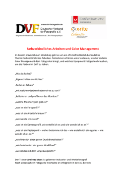 farbverbindliches Arbeiten und Color Management - DVF