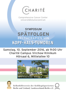 Flyer Symposium "Spätfolgen bei Therapien von Kopf-Hals