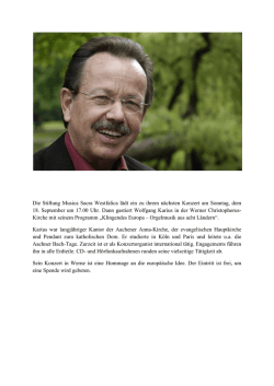 Die Stiftung Musica Sacra Westfalica l&auml;dt ein zu ihrem n&auml;chsten