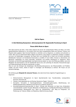 Call For Papers - Hochschule Mittweida