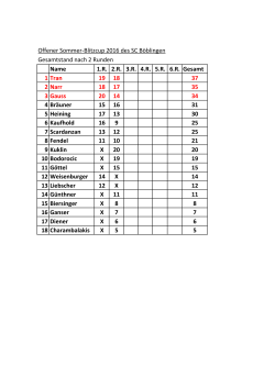 Offener Sommer-Blitzcup 2016 des SC Böblingen Gesamtstand