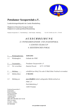 Ausschreibung 22. KJP - Potsdamer Seesportclub eV