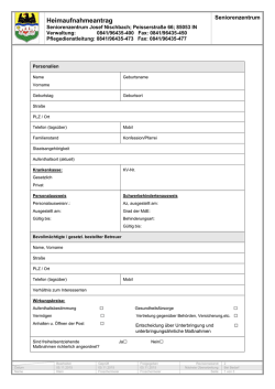 Heim-Aufnahmeantrag - Banater Seniorenzentrum Josef Nischbach