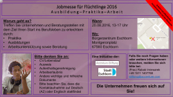 Jobmesse f&uuml;r Fl&uuml;chtlinge 2016
