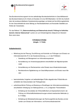 IT-Pr&uuml;fer/in f&uuml;r das Referat 116 "Datenverarbeitung und Datenschutz