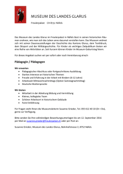 Pädagogin / Pädagoge - Freulerpalast Näfels [PDF