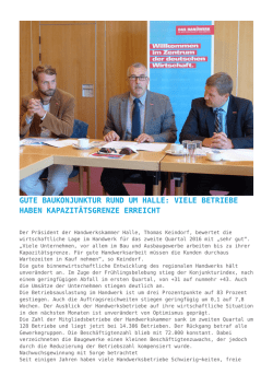 Gute Baukonjunktur rund um Halle: viele Betriebe