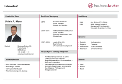 Kurz-Lebenslauf - Business Broker AG