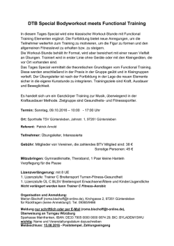 DTB Special Bodyworkout meets Functional Training