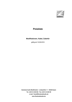 Preisliste - Swoboda Audio Modification