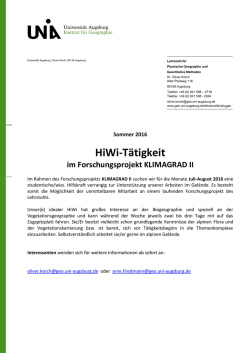 HiWi2016 - Universit&auml;t Augsburg