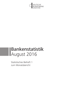 Bankenstatistik - August 2016