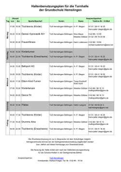 Hallennutzungsplan - TuS Hemslingen