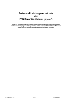 Preisverzeichnis - PSD Bank Westfalen